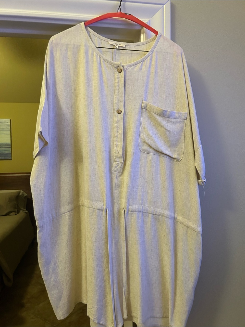 Light Beige Drawstring Romper - Picture 2 of 2